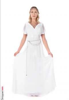 Эротическое фото девушки эльфа в белом платье